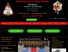 Tablet Screenshot of americanfamilykenpokarate.com